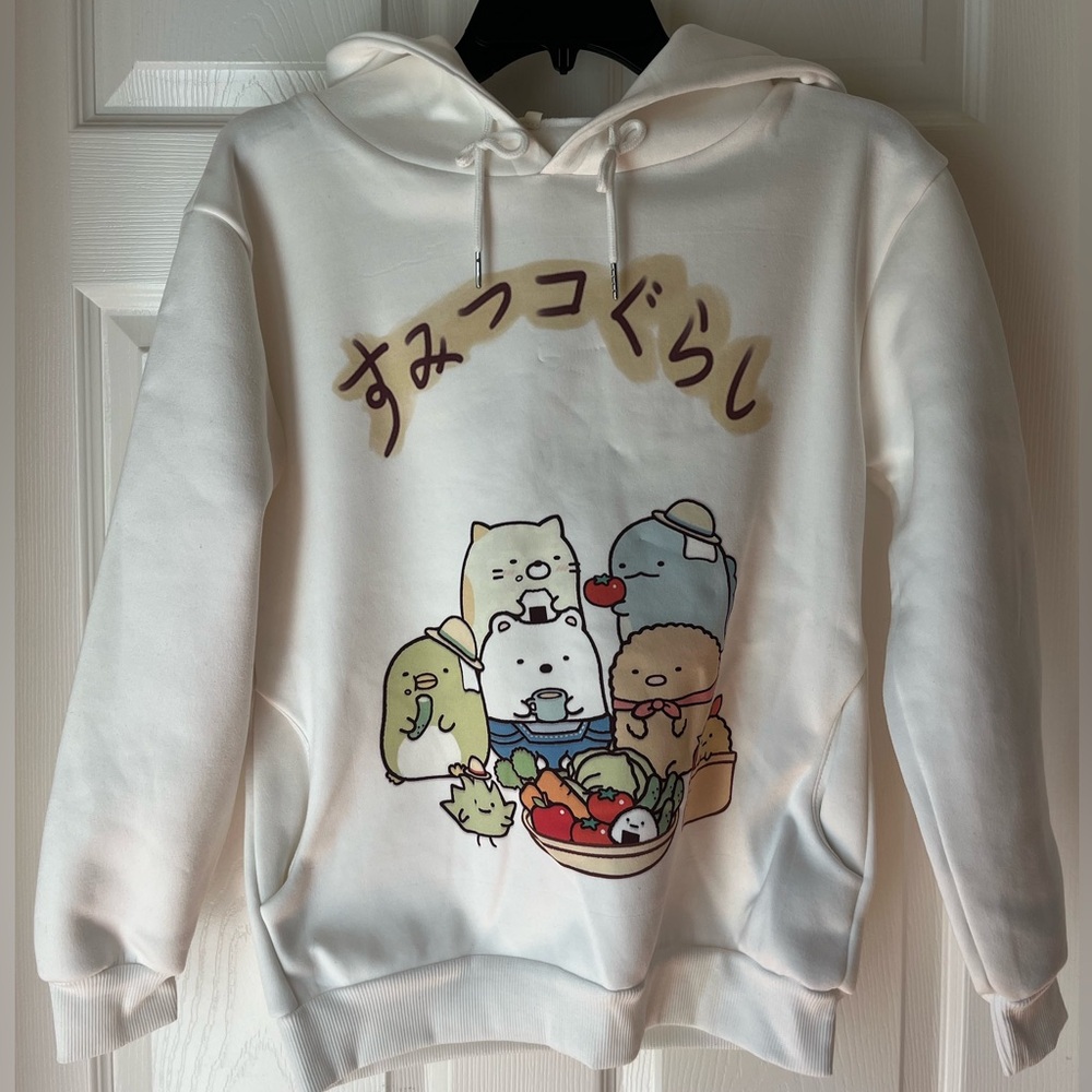 Sumikkogurashi Anime Long Sleeve Hooded Sweatshirt, good for 10-14 yrs old kids